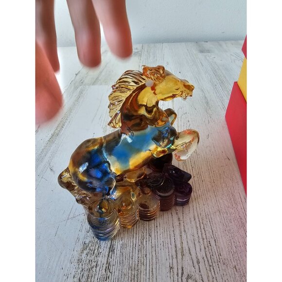 Kalifano horse crystal carved statue‎ figurine new - Picture 4 of 9